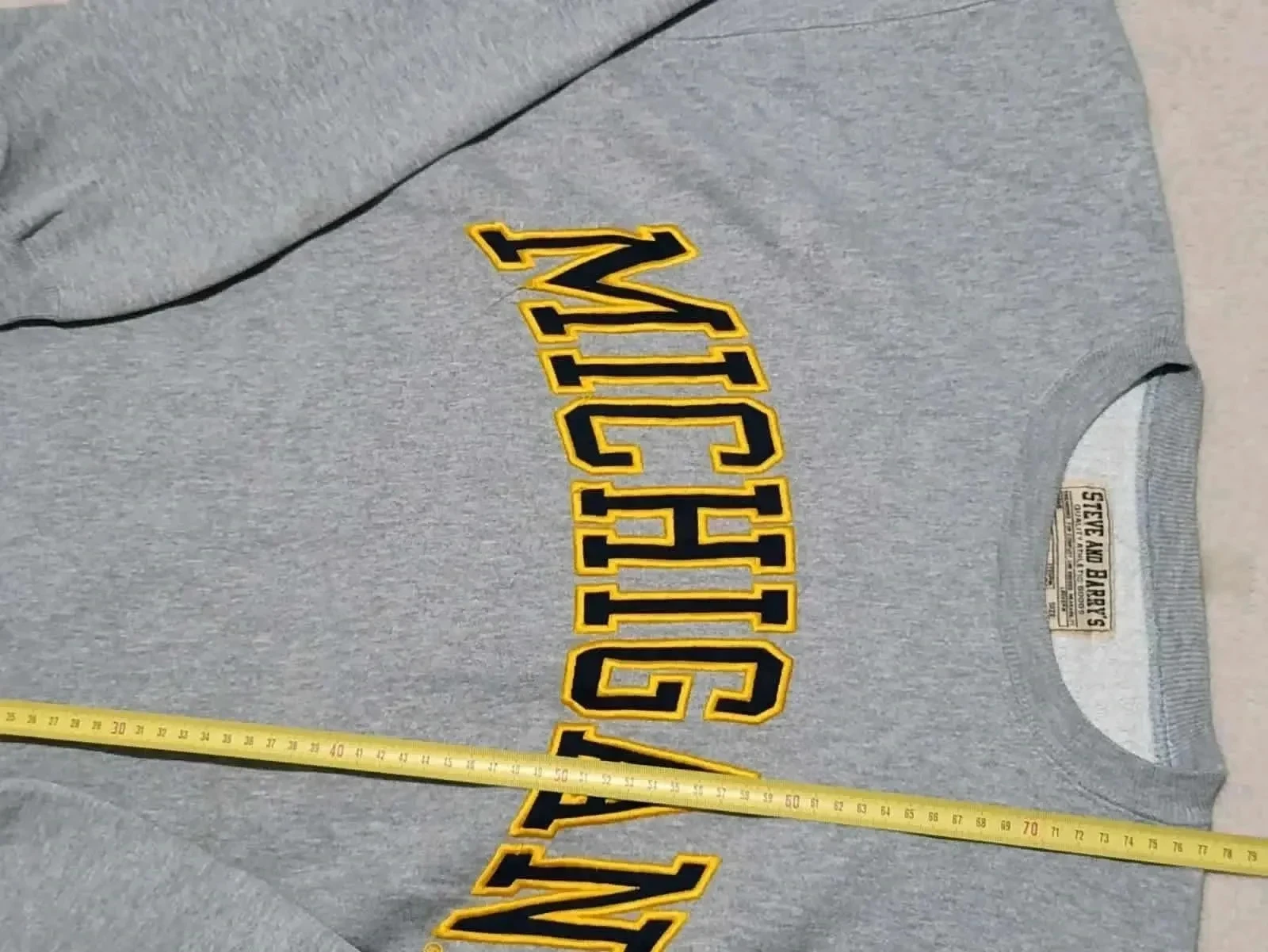 Michigan Steve & Barry's grijze XL sweatshirt met geborduurd logo Amerikaanse universiteit – photo 13